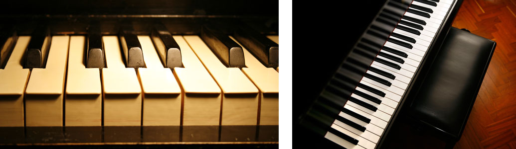 Collage of keyboards & pianos